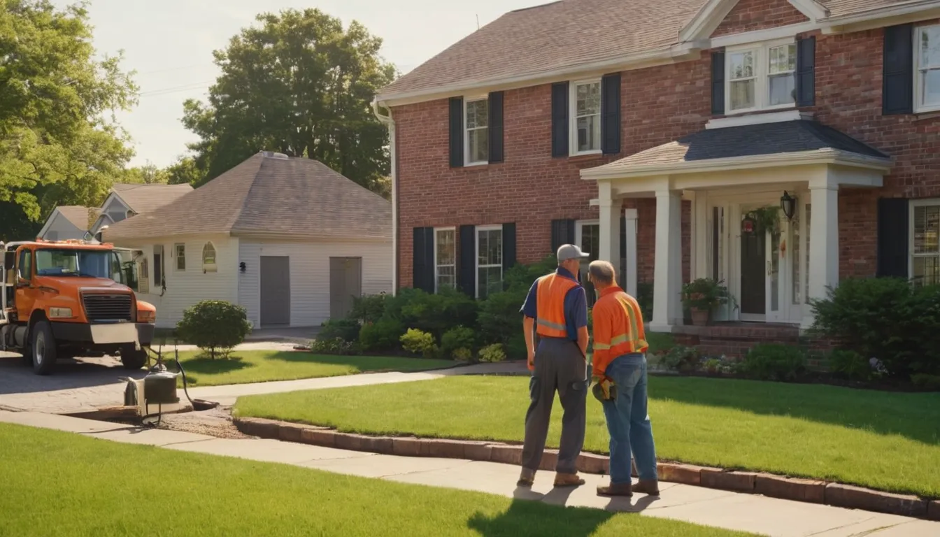 A friendly provider talking with a homeowner beside an older house in Stonecrest